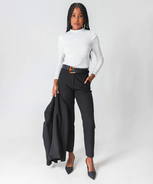 Blusa Feminina Canelada Manga Longa Marisa Off White