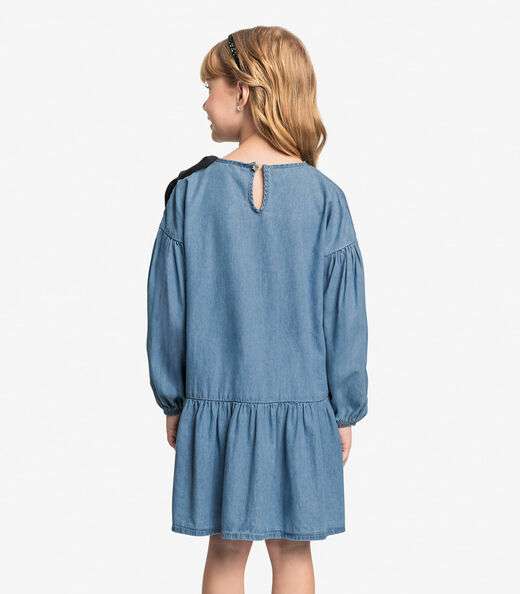 Vestido Infantil Light Denim Trick Nick Azul