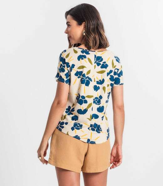 Blusa Feminina Estampada Rovitex Azul
