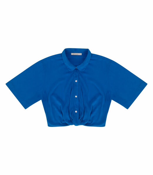 Camisa Cropped Feminina Endless Azul