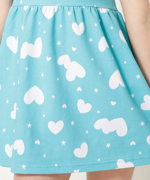 Vestido Infantil Estampa Corações Alças Finas Tam 4 a 10