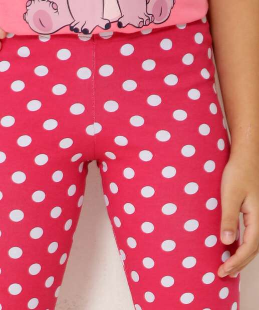 Calça Infantil Legging Estampa Poá Marisa Tam 4 a 10