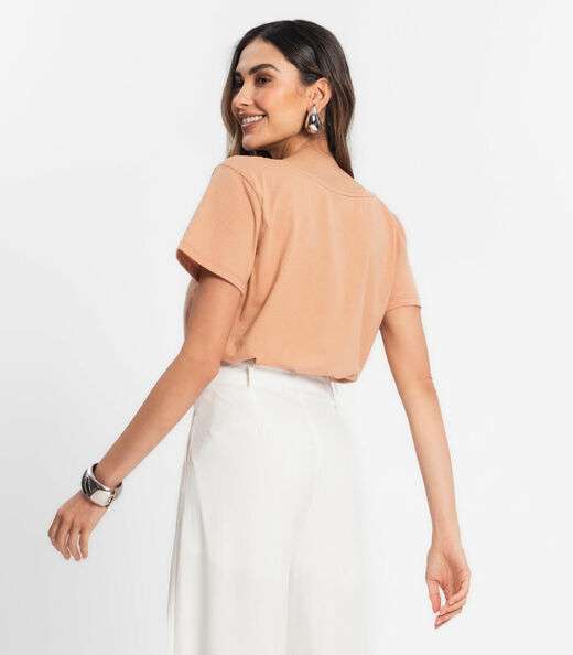 Blusa T-Shirt Feminina Estampada Select Bege