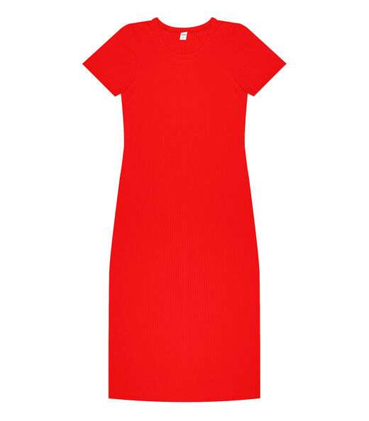 Vestido Midi Ribana Canelada Básico Rovitex Laranja