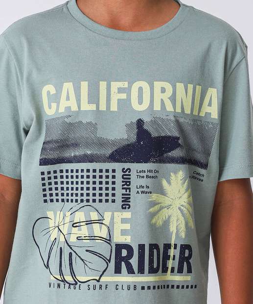 Camiseta Juvenil Estampada Marisa Tam 10 a 16 Verde