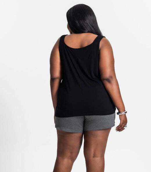 Shorts Feminino Plus Size Secret Glam Cinza