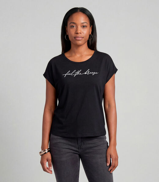 Blusa Feminina em Visco Tricot Infinita Cor Preto