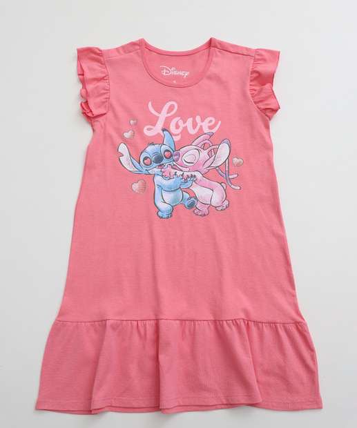 Image_Vestido Infantil Stitch E Angel Disney Tam 4 a 10 Rosa