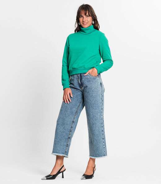 Blusão Feminino Em Moletom Rovitex Verde
