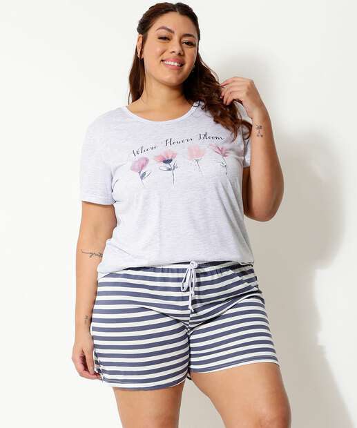 Image_Pijama Plus Size Feminino Estampado Manga Curta Marisa