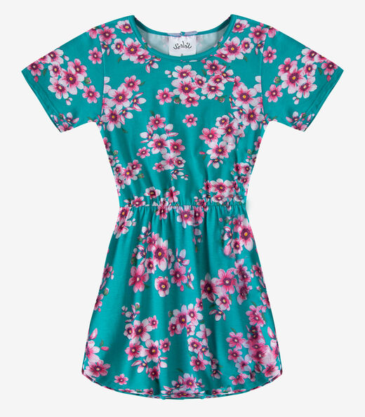 Vestido Curto Infantil Estampado Select Verde