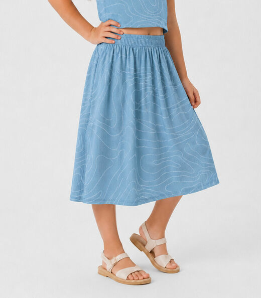 Conjunto Infantil Menina Saia e Regata Select Azul