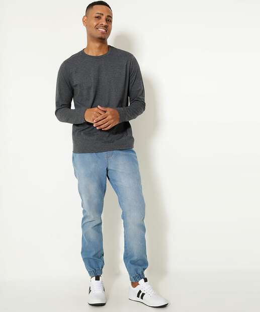 Camiseta Masculina Básica Manga Longa MR 