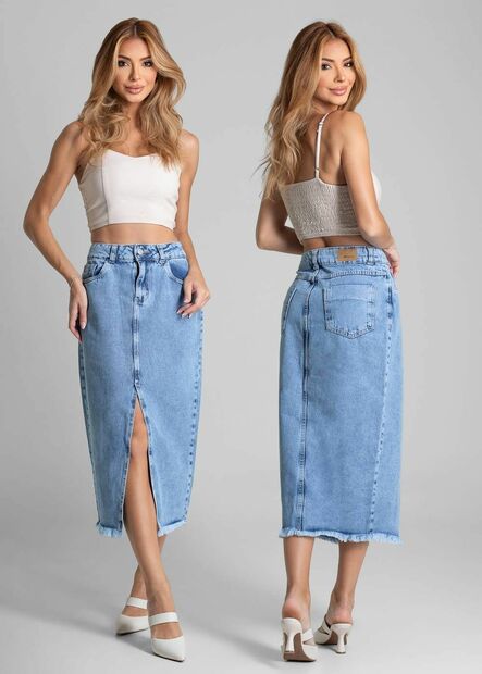 Saia Jeans Sawary Midi - 281986