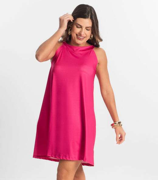 Vestido Feminino Curto Em Liganete Select Rosa