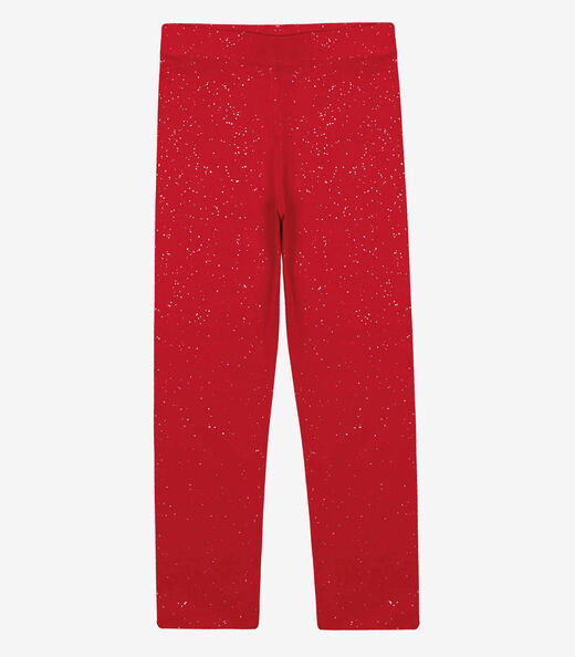 Legging Infantil Cotton Glitter Trick Nick Vermelho