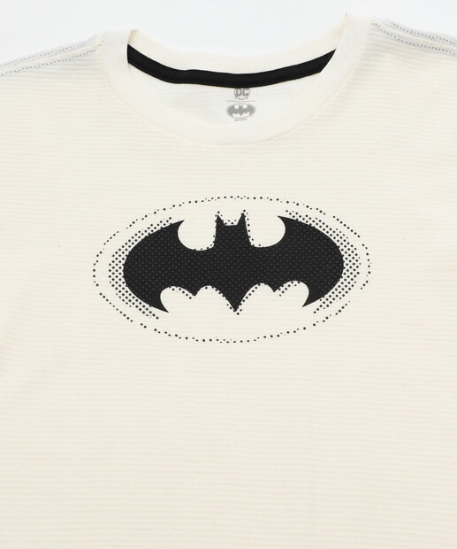 Camiseta Juvenil Batman Warner Bros Tam 10 a 16 Off White