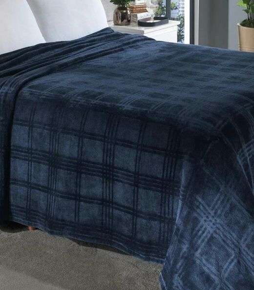 Cobertor Flannel Casal Lar E Lazer Azul
