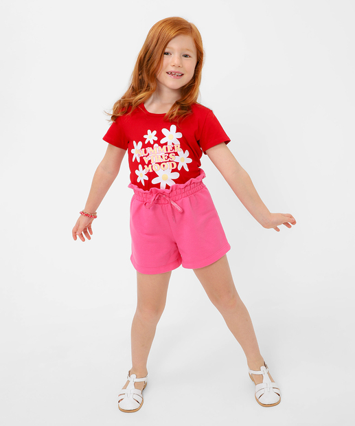 Image_Short Infantil Moletinho Clochard Marisa Tam 4 a 10 Rosa