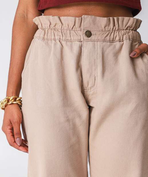 Calça Feminina Clochard Sarja Bege