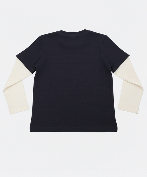 Camiseta Infantil Sobreposição Marisa Tam 4 a 10 Azul