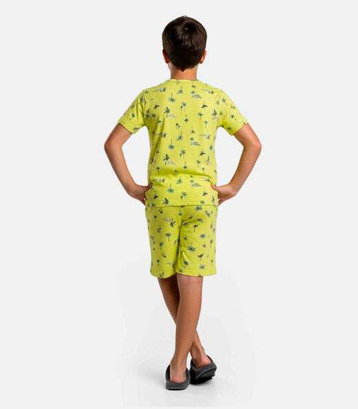 Pijama Infantil Camiseta e Bermuda Select Amarelo