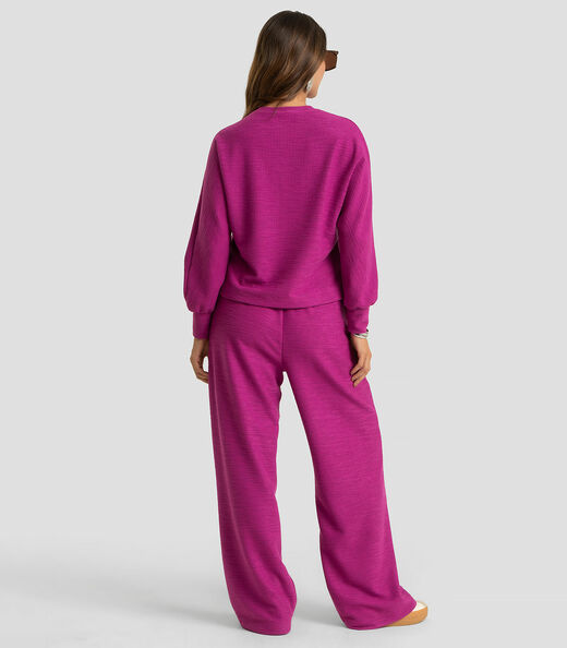 Calça Feminina Malhão Maquinetado Dianna Roxo