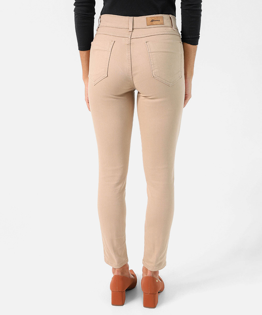 Calça Feminina Sarja Cigarrete Chino Sawary Bege