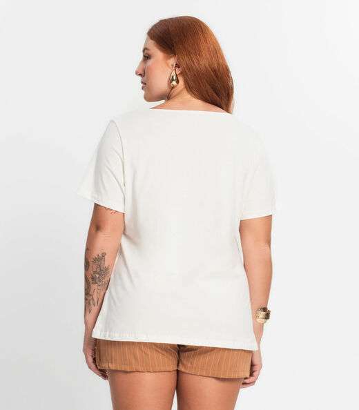 Blusa Feminina Plus Size Secret Glam Bege
