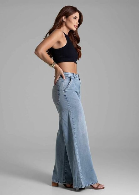 Calça Jeans Sawary Super Wide Leg - 281828