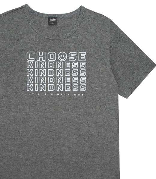 Blusa Juvenil Feminina Kindness Select Cinza