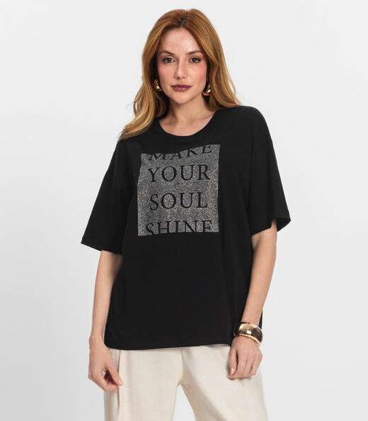 Image_T- Shirt Feminina Manga Curta Endless Preto