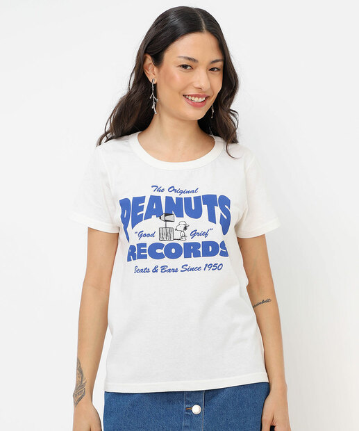 Image_Blusa Feminina Manga Curta Snoopy Off White