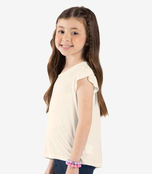 Blusa Infantil Viscotorcion RoviKids Bege