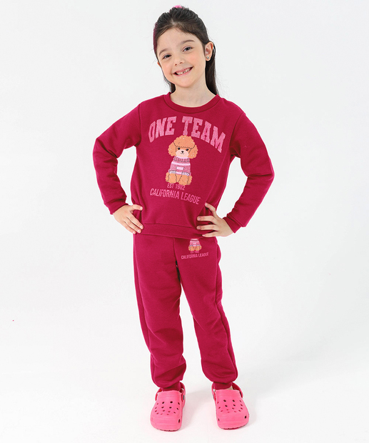 Image_Calça Infantil Moletom Marisa Tam 4 a 10 Rosa