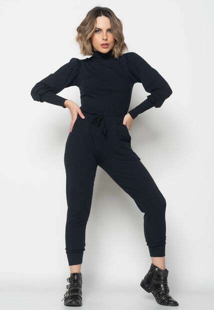 Image_Conjunto Comfy Com Blusa Princesa M/L e Jogger Canelado Preto Salvatore