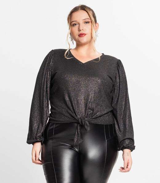 Image_Blusa Manga Longa Em Ribana Canelada Secret Glam Preto