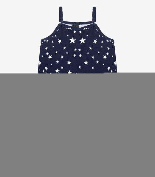Vestido Infantil em Cotton Leve Rotativo Select Azul