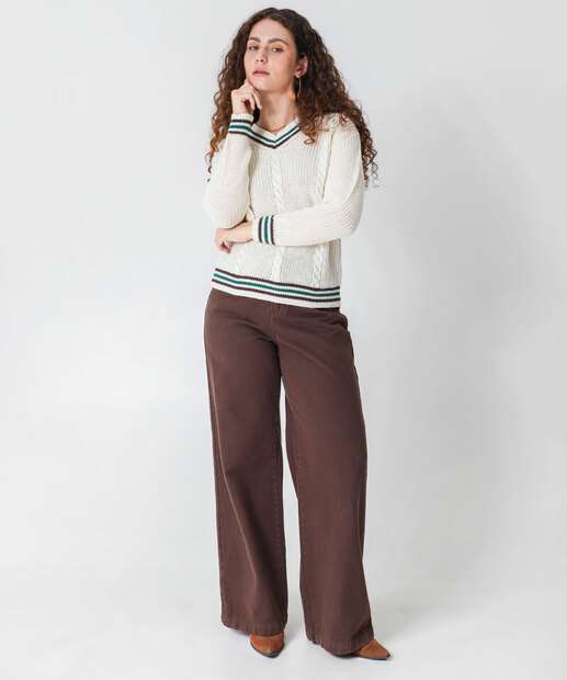 Suéter Feminino College Gola V Marisa Off White