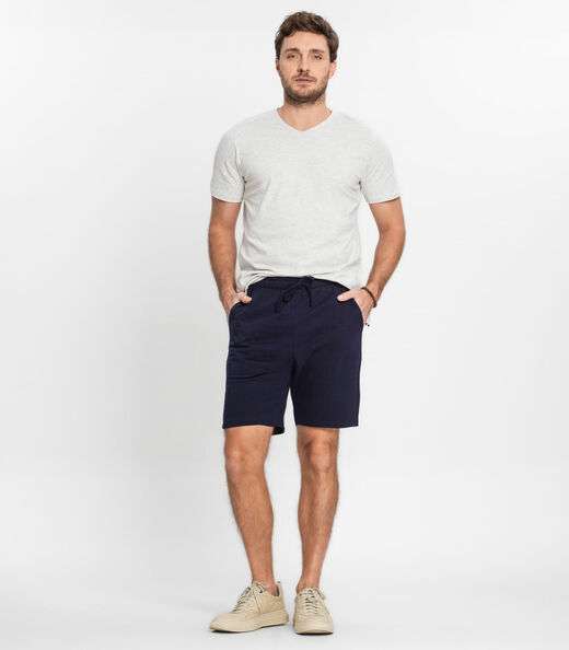 Bermuda Masculina Plus Size Moletom Diametro Azul