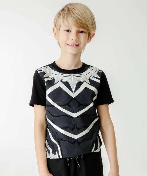 Image_Camiseta Infantil Pantera Negra Marvel Tam 4 a 10