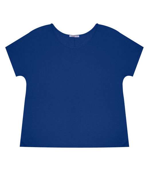 Blusa Manga Curta Feminina Plus Size Secret Glam Azul