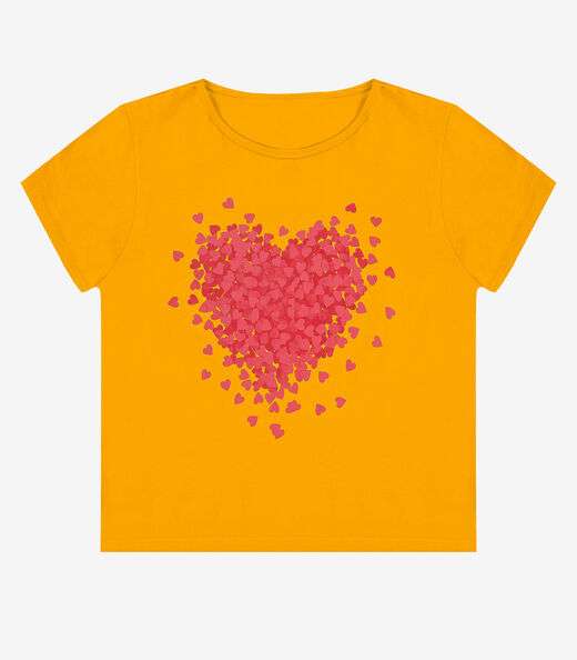 Blusa Feminina Manga Curta Estampada Select Amarelo