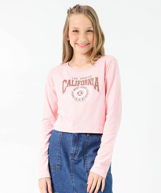 Image_Blusa Juvenil Cropped Estampada Manga Longa Marisa Tam 10 a 16 Rosa