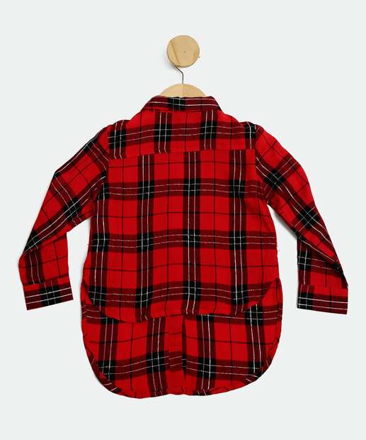 Camisa Infantil Xadrez Brilho Lurex Marisa Tam 1 a 4
