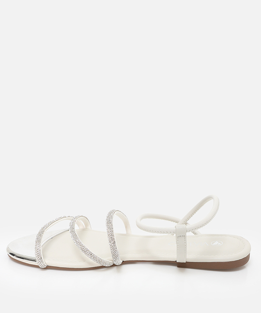 Sandália Feminina Rasteira Via Uno Off White