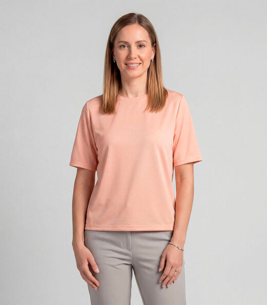 Blusa Feminina 100% Poliéster Básica Infinita Cor Rosa