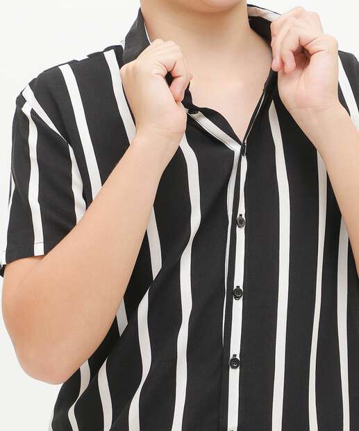 Camisa Juvenil Estampa Listrada MR Tam 10 a 16