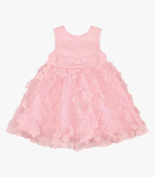 Vestido Infantil Com Tule Bordado Trick Nick Rosa