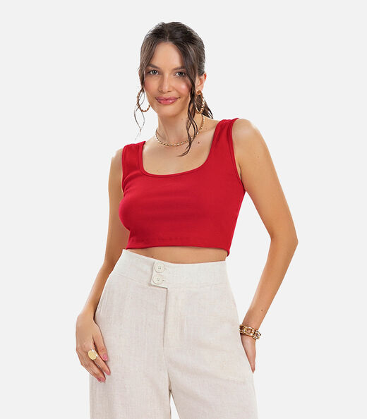 Image_Top Básico Feminino em Ribana Rovitex Vermelho